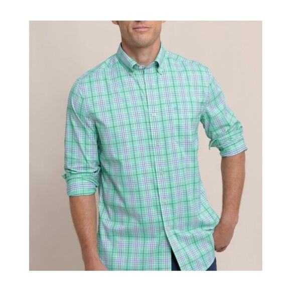 Southern Tide NWT MEDIUM River Point Plaid Intercoastal Long Sleeve Sport Shirt - Picture 1 of 3